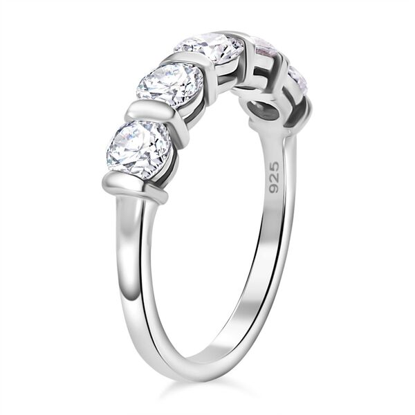 Moissanit Ring, 925 Silber rhodiniert - 1,13 ct. image number 5