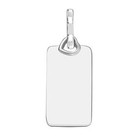 Rechteck-Anhänger mit Herzöse, glänzend poliert, 925 Silber