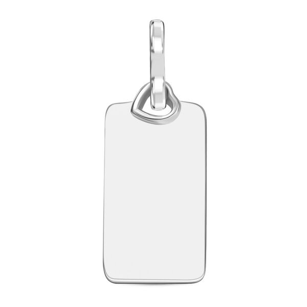 Rechteck-Anhänger mit Herzöse, glänzend poliert, 925 Silber image number 0