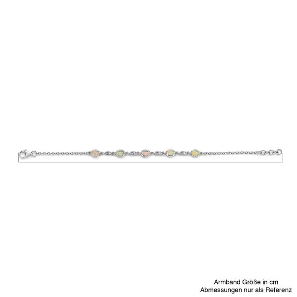 Nat&uuml;rliches, &auml;thiopisches Opal und Zirkon-Armband in Silber image number 5