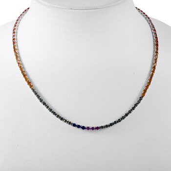 AA mehrfarbige Saphir-Halskette, 45 cm - 22,96 ct.
