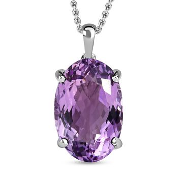Rose De France Amethyst Anh&auml;nger mit Kette, 925 Silber platiniert ca. 15,00 ct