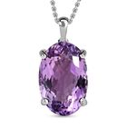 Rose De France Amethyst Anhänger mit Kette, 925 Silber platiniert ca. 15,00 ct
