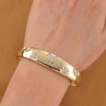 Wei&szlig;er Zirkonia Armreif ca. 19 cm Nickelfreies Messing 0.60 ct