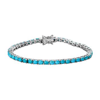 Amerikanisches, nat&uuml;rliches Sleeping Beauty T&uuml;rkis Armband ca. 19 cm 925 Silber platiniert ca. 7.61 ct