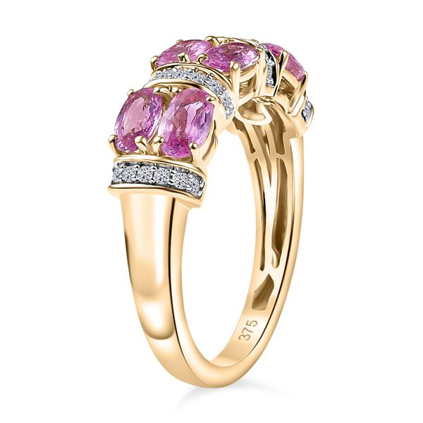 LUXURIANT DIAMOND- AAA Rosa Saphir und Labor Diamant Ring in 375 Gold - 1,85 ct. image number 5