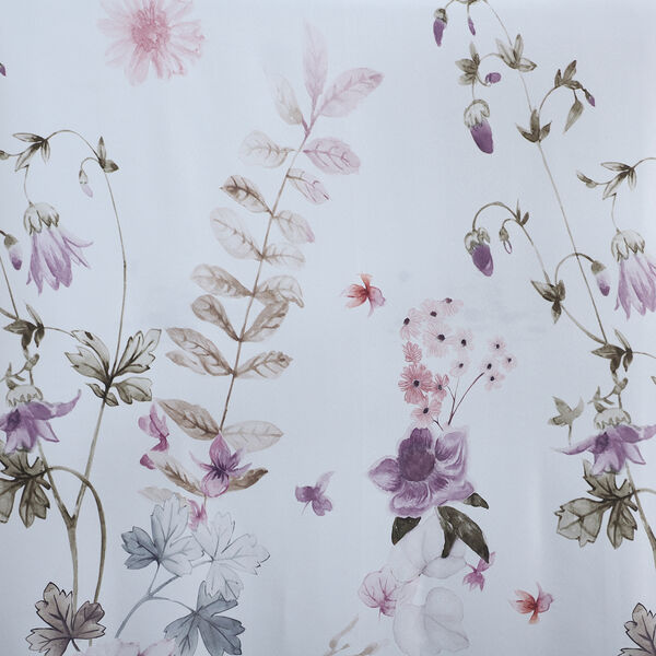 2er-Set - Verdunkelungsvorh&auml;nge mit 8 Metallringen, Blumenwiese, Rosa-Lila&nbsp; image number 2