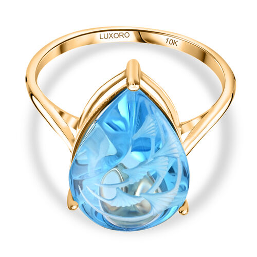 Zertifizierter und geprüfter AAA  Blautopas Ring - 9,10 Karat. image number 0