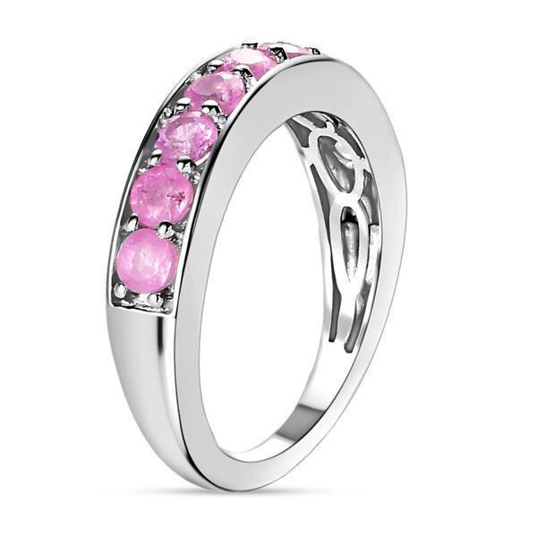 Ilakaka Rosa Saphir (Fissure gef&uuml;llt)-Ring, 925 Silber platiniert (Gr&ouml;&szlig;e 17.00), ca. 1.64 ct image number 5