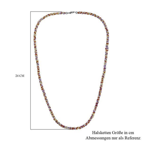 Mehrfarbige Edelstein Halskette ca. 60 cm 925 Silber ca. 100.56 ct image number 6