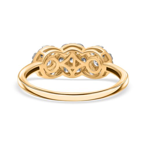 Lab Grown Diamant SI Ring 925 Silber 750 Gelbgold Vermeil (Größe 17.00) ca. 1,01 ct image number 4