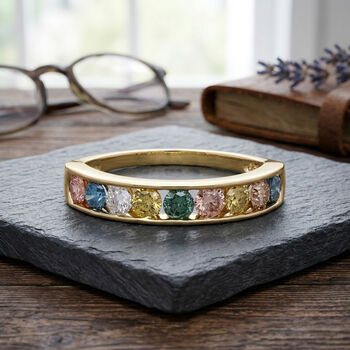 LUXURIANT DIAMOND - SI, Lab Grown Gr&uuml;ner Diamant Ring 925 Silber Rhodiniert und 750 Gelbgold Vermeil (Gr&ouml;&szlig;e 18.00) ca. 1,50 ct