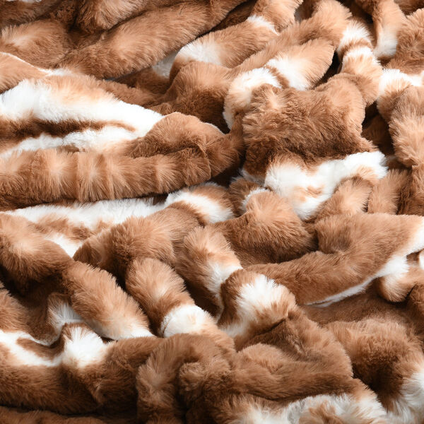 Weiche doppelseitige Kunstfell-Decke, Braun image number 3