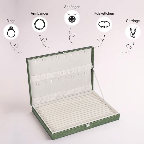 XL Premium Schmuckbox, 40x28x6 cm, grün image number 4