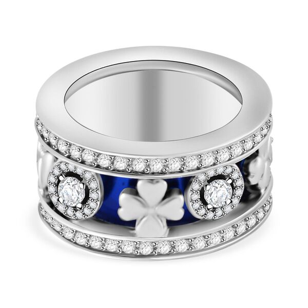 Wei&szlig;er Kristall Herzmotiv-Ring mit Pav&eacute;-Fassung, Silberton, (Gr&ouml;&szlig;e 17.50) image number 5