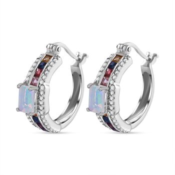 AA &auml;thiopische Welo Opal, mehrfarbige Saphir und Zirkon-Ohrringe - 2,14 ct.