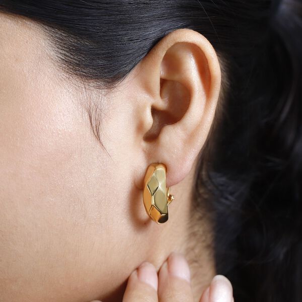 Creolen mit Diamantschliff-Muster image number 3