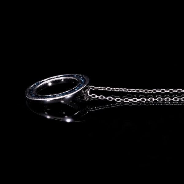 Blauer Diamant-Anhänger mit 45+5cm Kette - 0,23 ct. image number 6