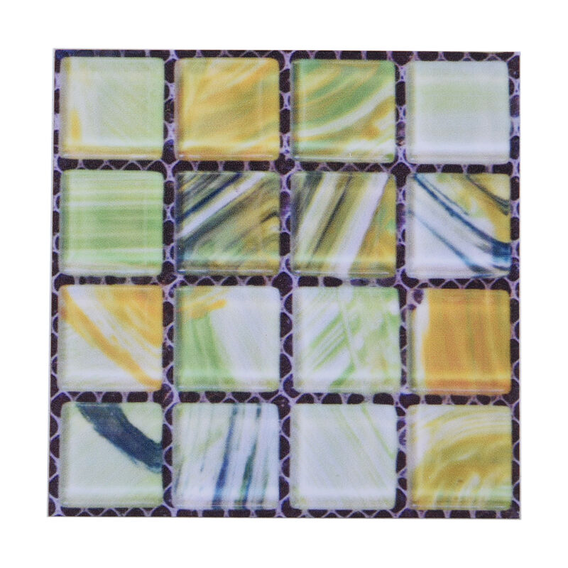 20er-Set - Mosaik-Wandaufkleber, Grün-Gelb-Blau image number 0
