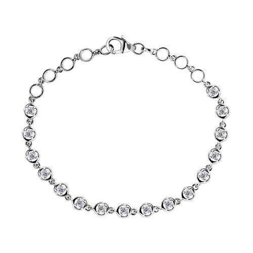 Moissanit Armband, ca. 19 cm, 925 Silber platiniert ca. 1.14 ct