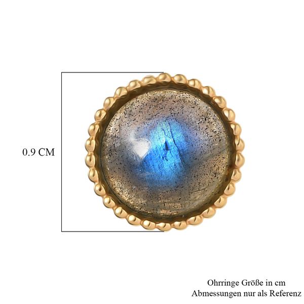 D'Joy AAA Labradorit Ohrringe 925 Silber 750 Gelb Vergoldet ca. 3,04 ct. image number 6