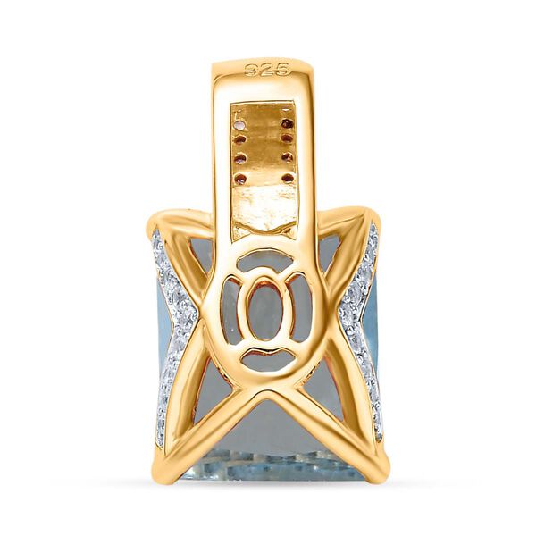 Himmelblauer Topas und Zirkon-Anh&auml;nger - 6,94 ct. image number 5