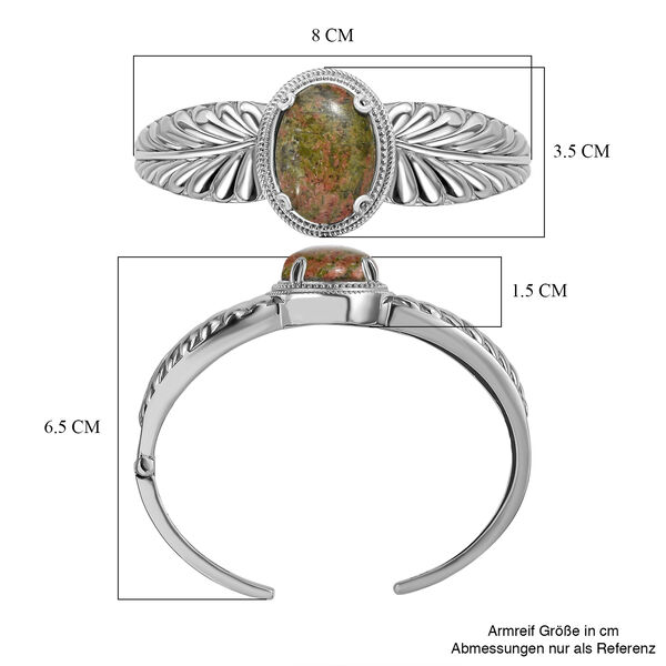 Unakite Armreif ca. 19 cm Edelstahl ca. 22,67 ct. image number 5