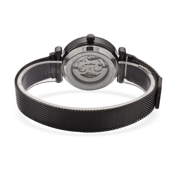 GENOA TIME V2 Automatik-Mechanische Uhr, wei&szlig;es Sonnenschliff-Zifferblatt, Wasserdicht, Schwarz image number 6