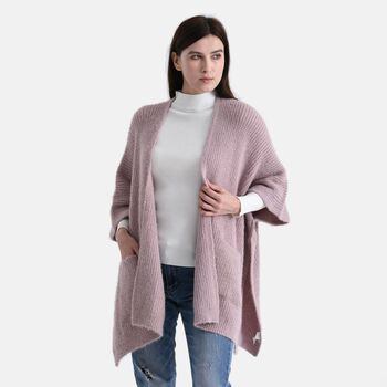 Cardigan im Casual-Chic mit offenen Seiten und Taschen, Einheitsgr&ouml;&szlig;e, Lila