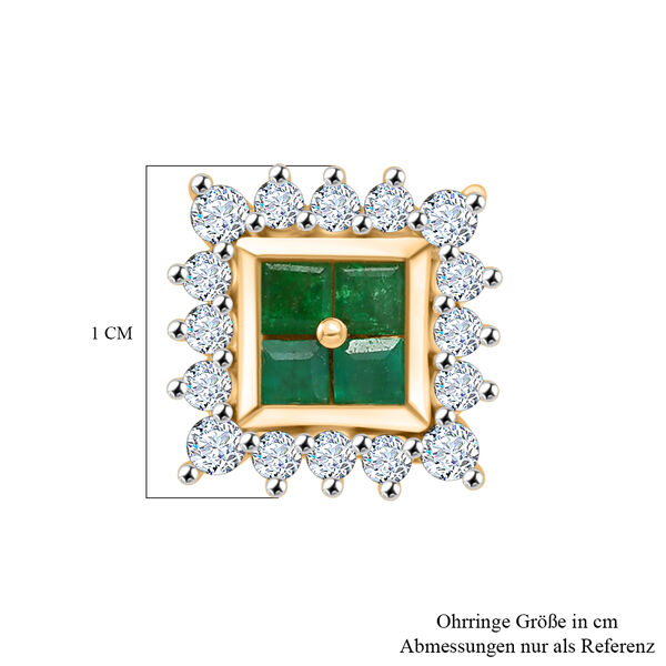 Smaragd und Moissanit Ohrringe - 0,76 ct. image number 4