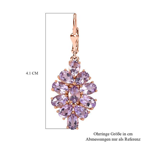 Rose de France Amethyst Ohrringe, 925 Silber ros&eacute;vergoldet ca. 9.27 ct image number 6