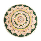 Handgewebter Teppich aus 100% Baumwolle, 150 cm Durchmesser, Mandala Grün image number 1