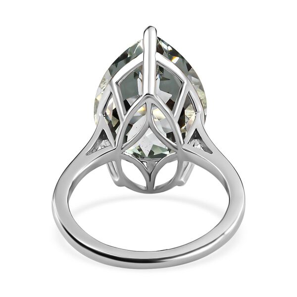 Grüner Amethyst Ring, 925 Silber platiniert (Größe 18.00) ca. 7,53 ct image number 6