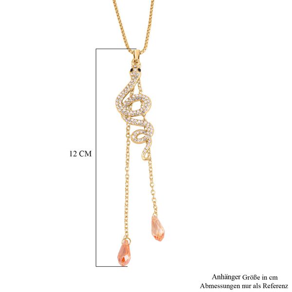 Kristall, Schwarzer Kristall Halskette ca. 60 cm Legierung Std Gelb image number 6