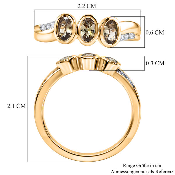 D'Joy AA nat&uuml;rlicher goldener Tansanit und Zirkon Ring - 0,77 ct. image number 6