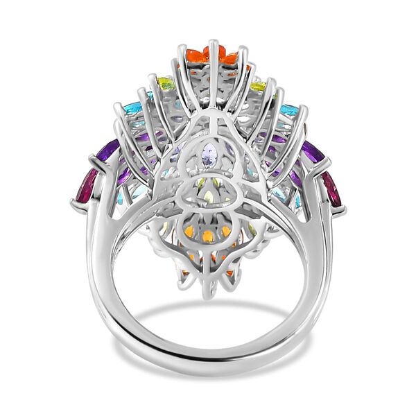 Mehrfarbiger Edelstein Ring, 925 Silber rhodiniert (Größe 21.00) ca. 6.12 ct image number 6