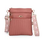 " life-style:Color:Pink; Size/Profile: PU Crossbody Bag Wall (exterior):PU Lining (Interior):Polyester; Pockets (exterior):Zipper -4; Pockets (interior): slip-2,zipped-1 Size:23*26 cm shoulder strap size:120 cm"