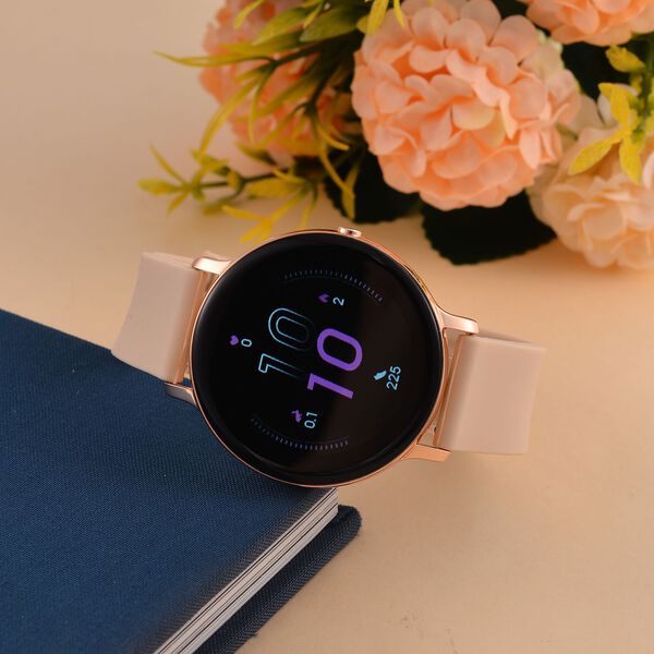 Hiwatch Plus Elegante Smartwatch - Roségold mit Goldenem Silikonarmband, Multifunktional mit Gesundheits- und Sportfunktionen, Bluetooth 5.0 image number 2