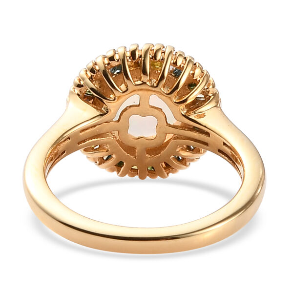 Natürlicher, äthiopischer Opal und mehrfarbiger Diamant-Ring, 925 Silber Gelbgold Vermeil  ca. 1,70 ct image number 6