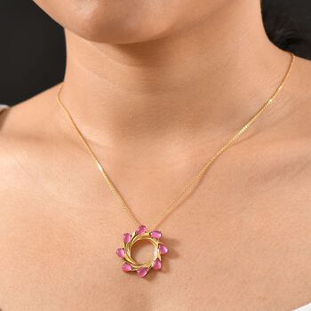 Maulbeer Mondstein Anh&auml;nger mit 45cm Kette - 4,40 ct.