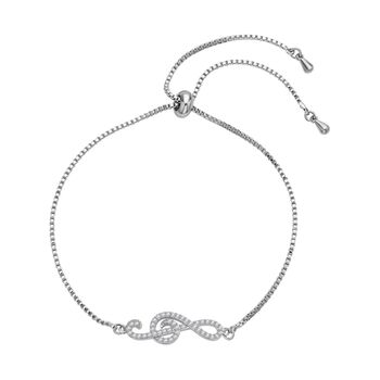 Wei&szlig;es Zirkonia Armband, ca. 15.25 cm, Messing