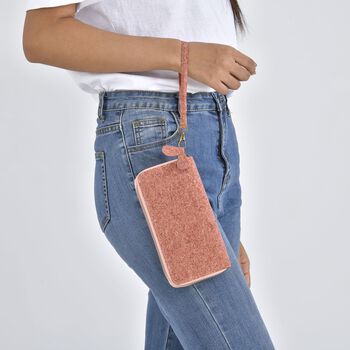 Kork-Brieftasche mit RFID Schutz, Altrosa