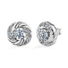 Moissanit Ohrstecker, 925 Silber platiniert ca. 0.63 ct