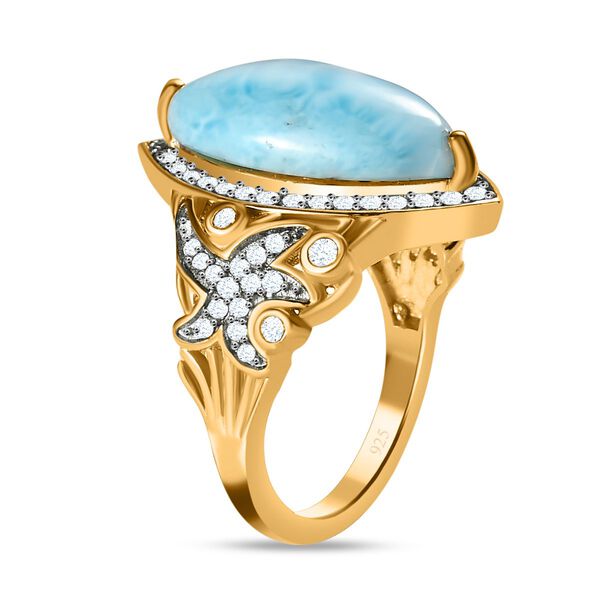 Larimar und Zirkon Cocktail Ring - 6,97 ct. image number 5