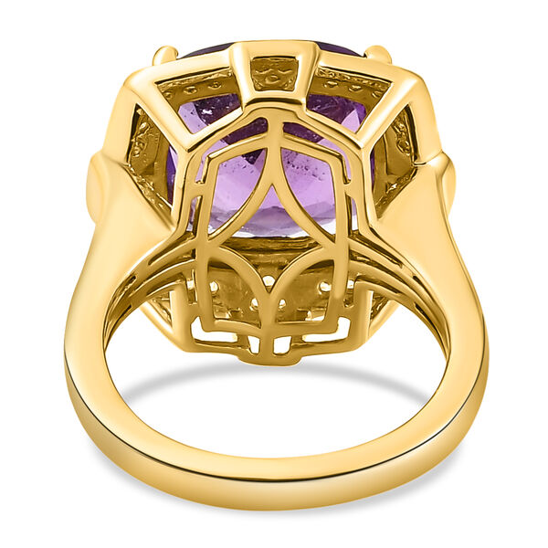 Afrikanischer Amethyst und Zirkon-Ring, 925 Silber vergoldet  ca. 6,64 ct image number 6