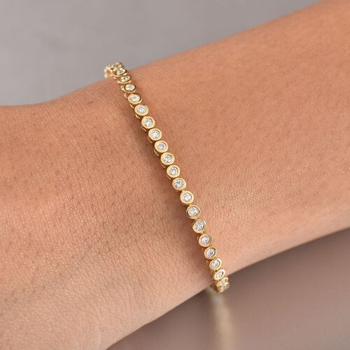 LUXURIANT DIAMOND - Lab Grown Diamant SI-GH SGL zertifiziert Armband ca. 19 cm 925 Silber 750 Gelbgold Vermeil ca. 2.00 ct image number 2