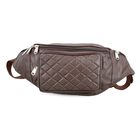 Gürteltasche aus 100 % Echtleder mit Stepp-Design, verstellbarer Riemen, Braun