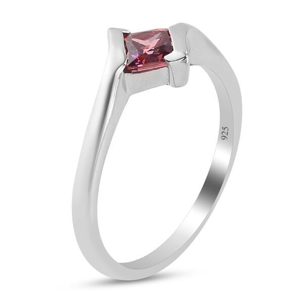 LUSTRO STELLA Hergestellt mit Roter ZIRKONIA Solit&auml;r Ring 925 Silber Platin-&Uuml;berzug (Gr&ouml;&szlig;e 16.0) image number 4