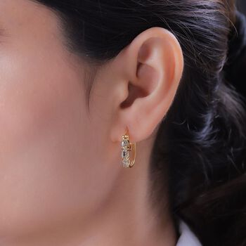 AAA Turkizit-Creolen, 925 Silber Gelbgold Vermeil ca. 1.60 ct