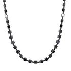 Hämatit Halskette ca. 50 cm Edelstahl platiniert ca. 125.00 ct